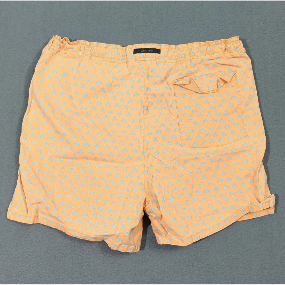 Zegna Sport Swim Trunks Men's L Orange Travel Vacation Beach